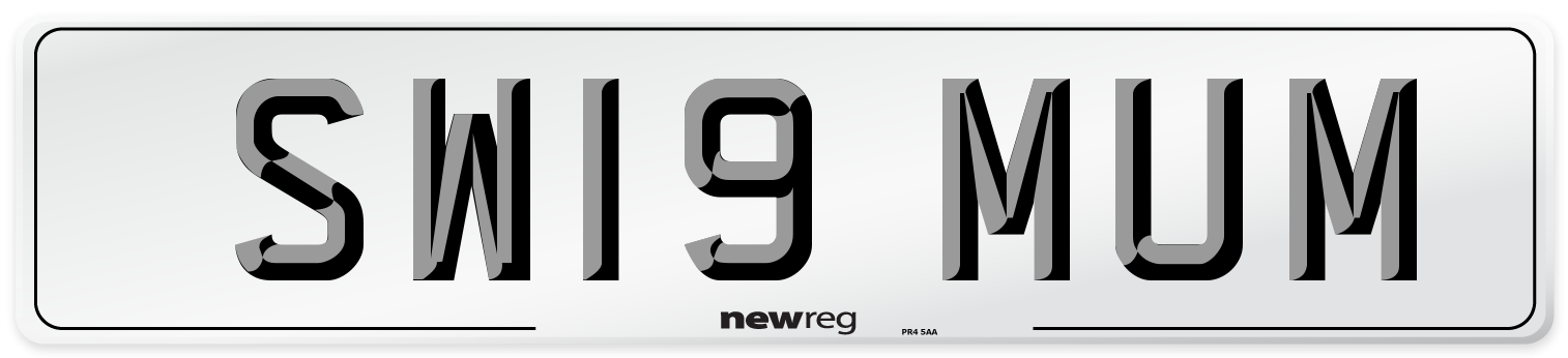SW19 MUM Number Plate from New Reg